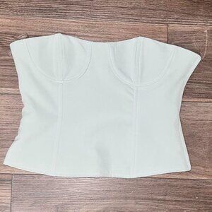 Mint Corset Strapless Top with Side Zipper